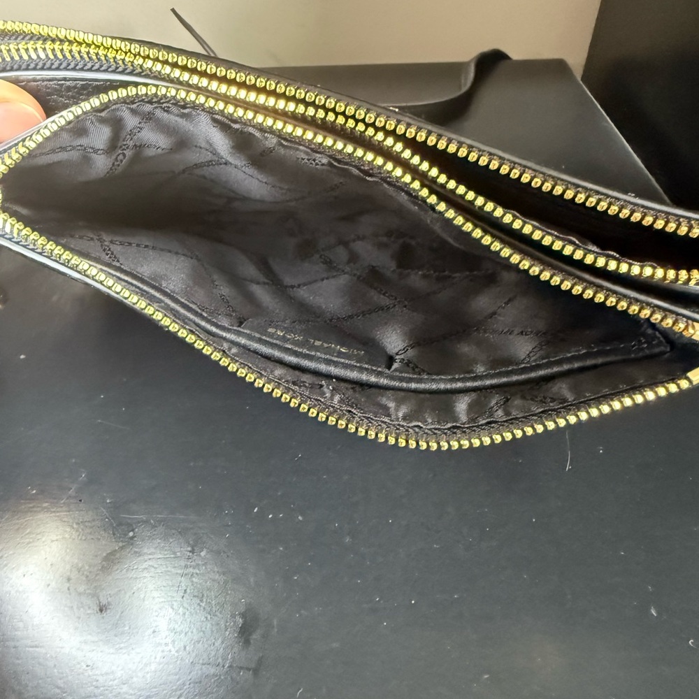 Michael Kors Black Pebbled Leather Pouch - Picture 4 of 5